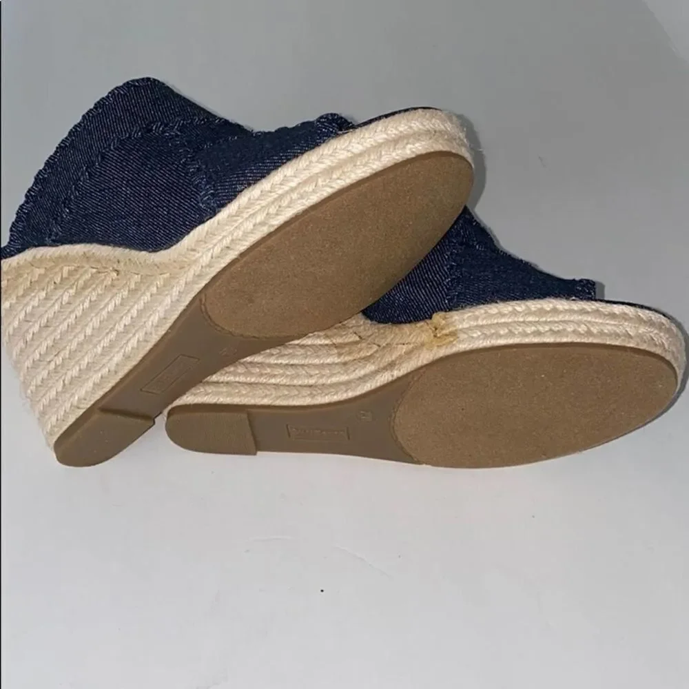 ÑRuff Hewn Denim Blue Wedges Platform Sandals 7.5
